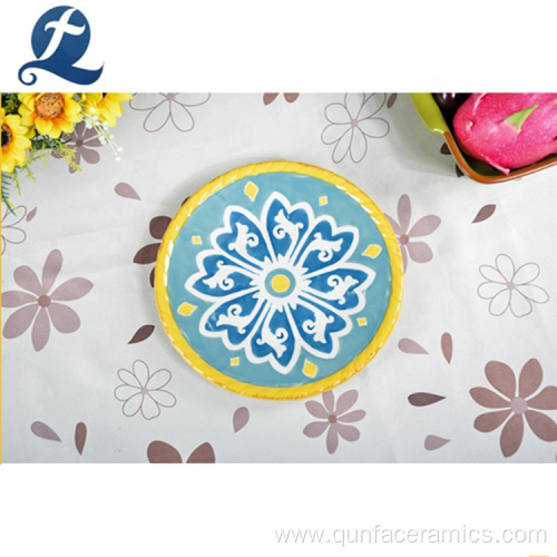 New style round color creative printed dinnerware ceramic